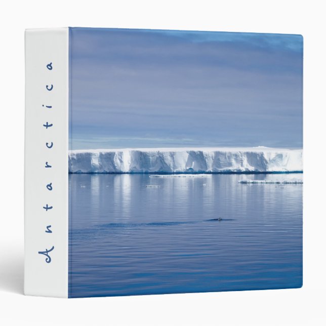 Antarctica iceberg landscape photo with white text 3 ring binder (Front/Spine)
