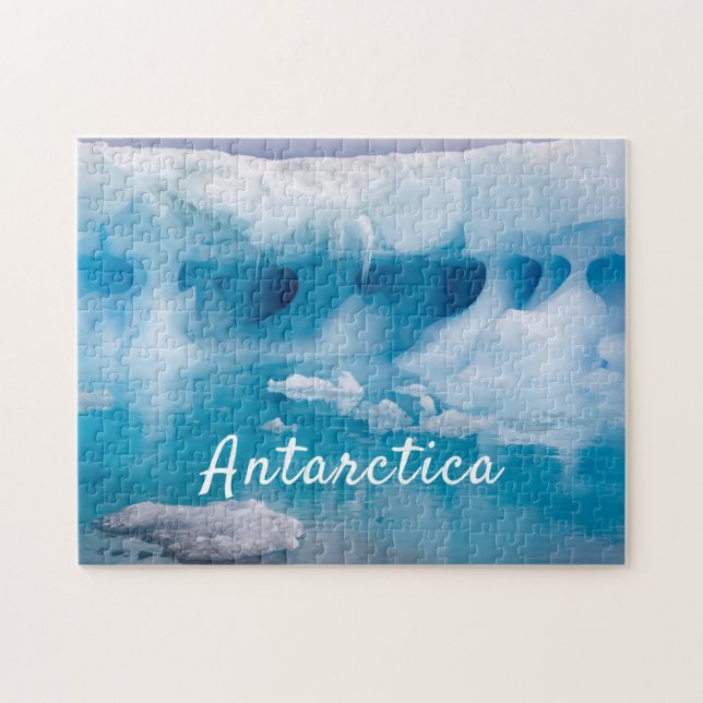 Antarctica iceberg photo with text jigsaw puzzle (Horizontal)
