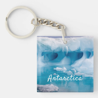 Antarctica iceberg photo with text keychain