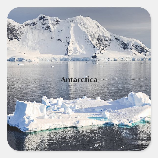Antarctica iceberg square sticker (Front)