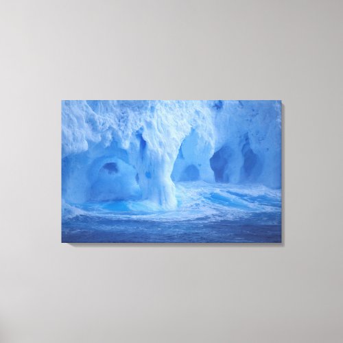 Antarctica Iceberg with breaking waves Canvas Print