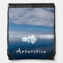 Antarctica landscape floating ice photo with text