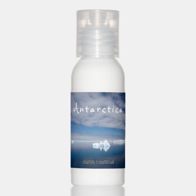 Antarctica landscape floating ice photo with text hand lotion (Front)