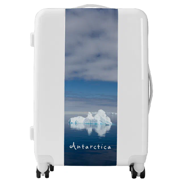 Antarctica landscape floating ice photo with text luggage | Zazzle