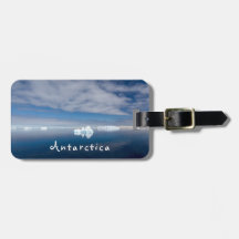 Antarctica landscape floating ice photo with text