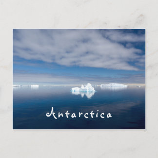 Antarctica landscape floating ice photo with text postcard