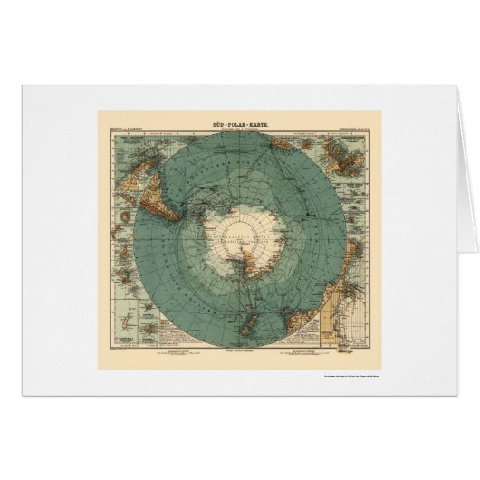 Antarctica Map 1912 Cards (Front Horizontal)