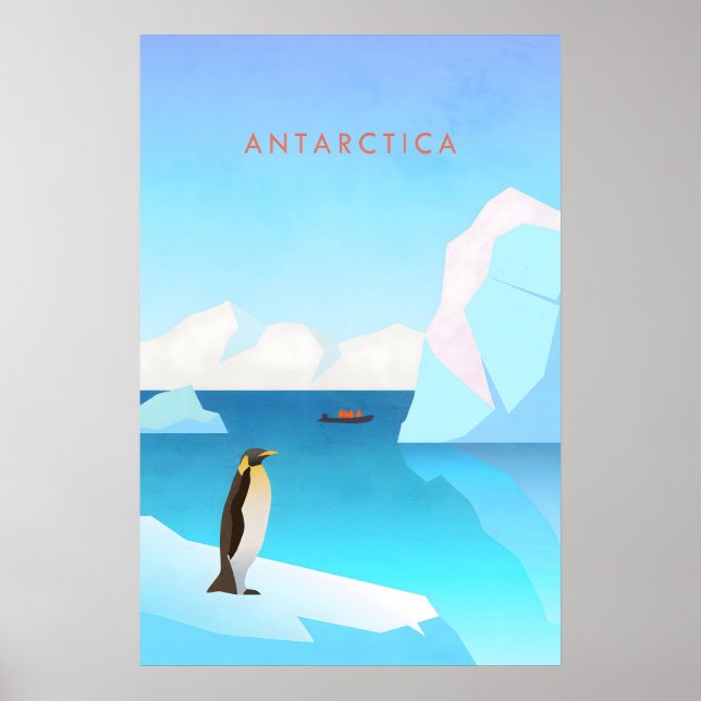 Antarctica Minimal Travel Poster (Front)