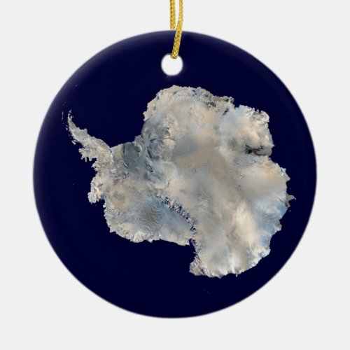 Antarctica NASA Blue Marble Imagery Ceramic Ornament
