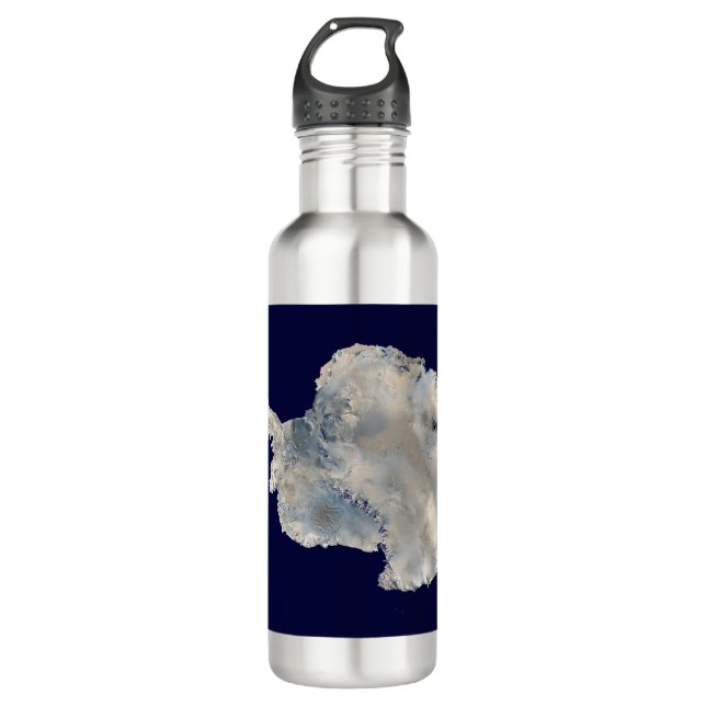 Antarctica (NASA Blue Marble Imagery) Stainless Steel Water Bottle (Front)