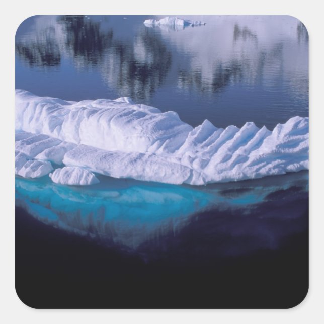 Antarctica, Paradise Bay. Iceberg in crystal Square Sticker (Front)