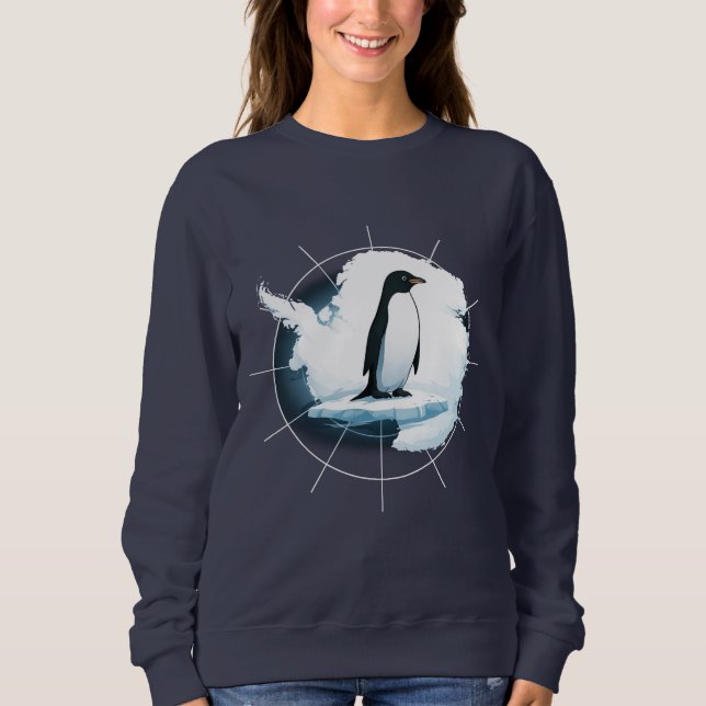 Antarctica Penguin Emblem – Polar Explorer Design Sweatshirt (Front)