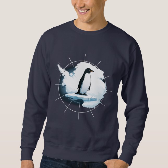 Antarctica Penguin Emblem – Polar Explorer Design Sweatshirt (Front)