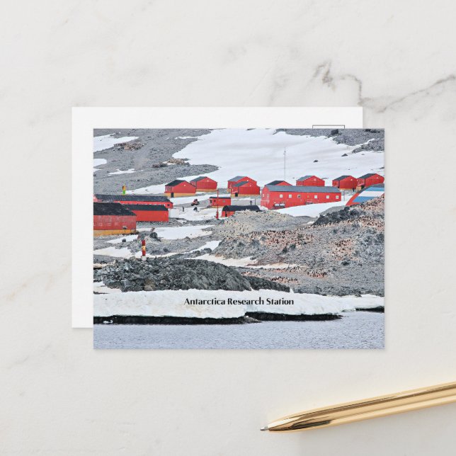 Antarctica Research Station Postcard (Front/Back In Situ)
