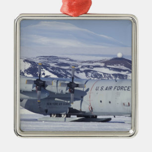 Antarctica, Ross Island, McMurdo station, C-130 Metal Ornament