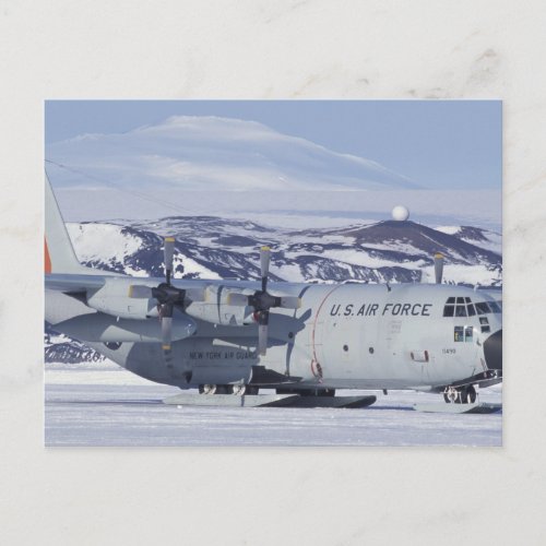 Antarctica Ross Island McMurdo station C_130 Postcard