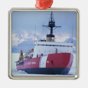 Antarctica, Ross Island, McMurdo Station, USCG Metal Ornament