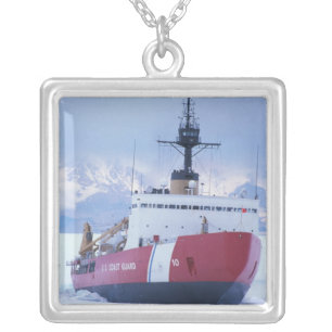 Antarctica, Ross Island, McMurdo Station, USCG Silver Plated Necklace