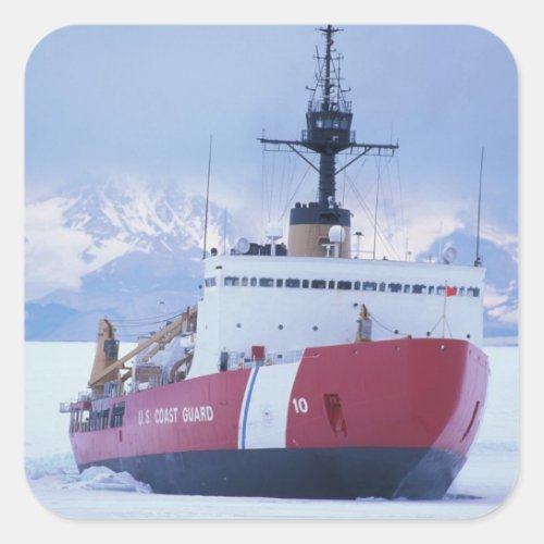 Antarctica Ross Island McMurdo Station USCG Square Sticker