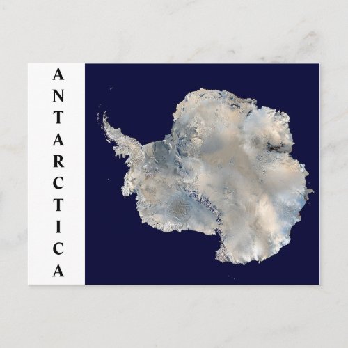 Antarctica Satellite Image Postcard