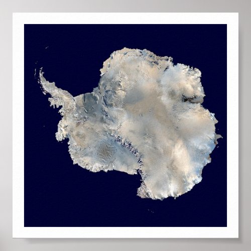 Antarctica Satellite Image Poster