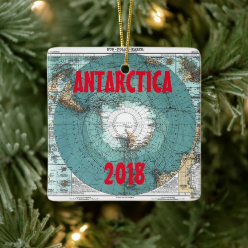 Antarctica Scenic Ceramic Square Ornament