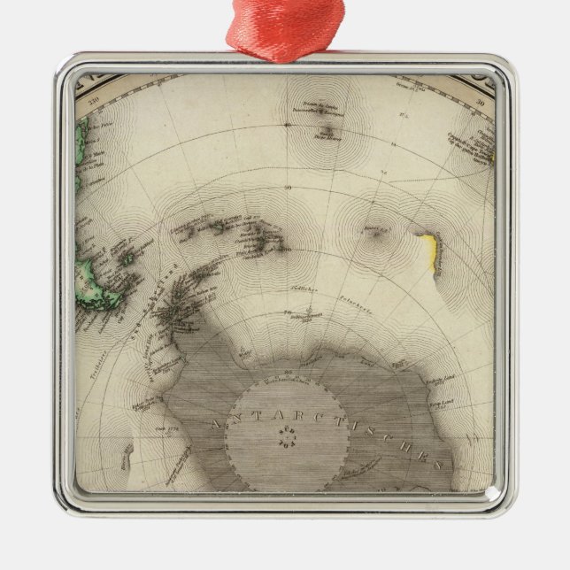 Antarctica, Southern Hemisphere Metal Ornament (Front)
