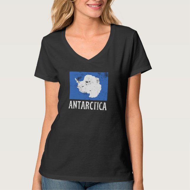 Antarctica vintage Flag T-Shirt (Front)