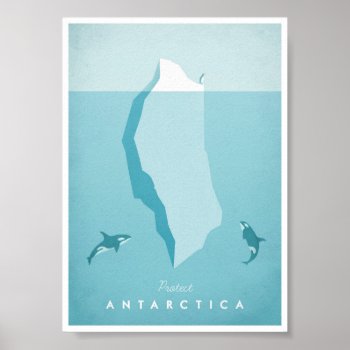 Antarctica Vintage Travel Poster by VintagePosterCompany at Zazzle