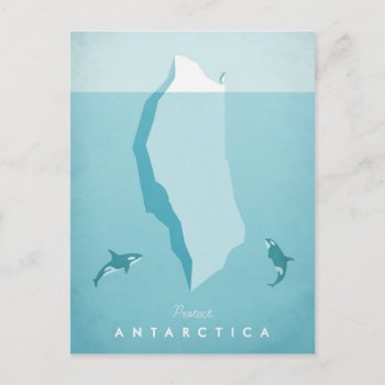 Antarctica Vintage Travel Poster - Art Postcard by VintagePosterCompany at Zazzle
