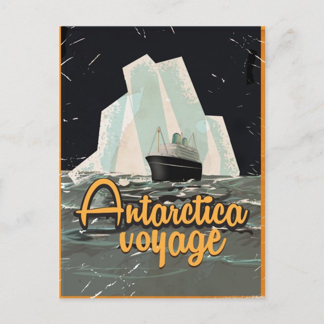 Antarctica Vintage Travel poster Postcard (Front)