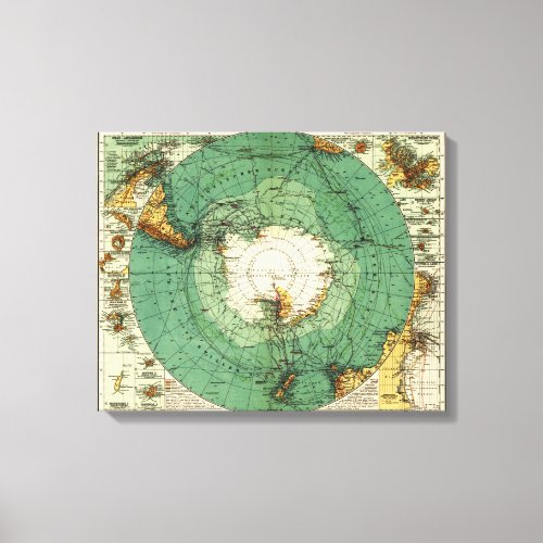 AntarcticaPanoramic MapAntarctica Canvas Print