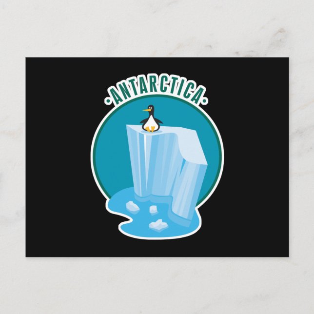antartica penguin design postcard (Front)