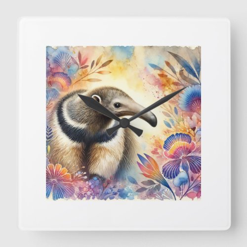 Anteater Bird 140624AREF123 _ Watercolor Square Wall Clock