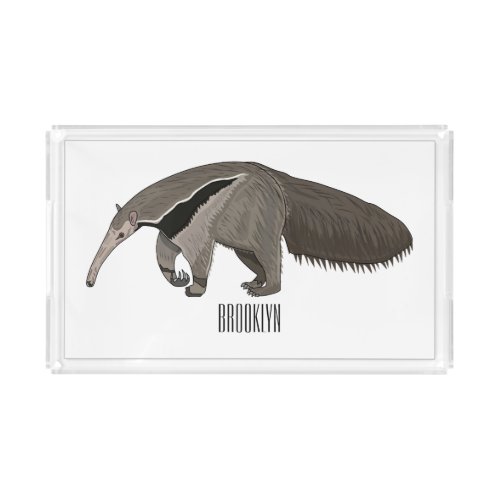 Anteater cartoon illustration  acrylic tray