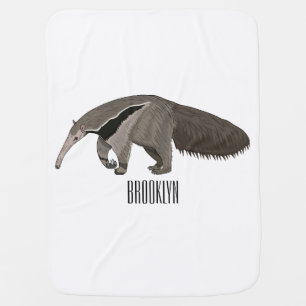 Anteater cartoon illustration  baby blanket