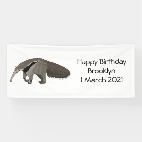 Anteater cartoon illustration banner
