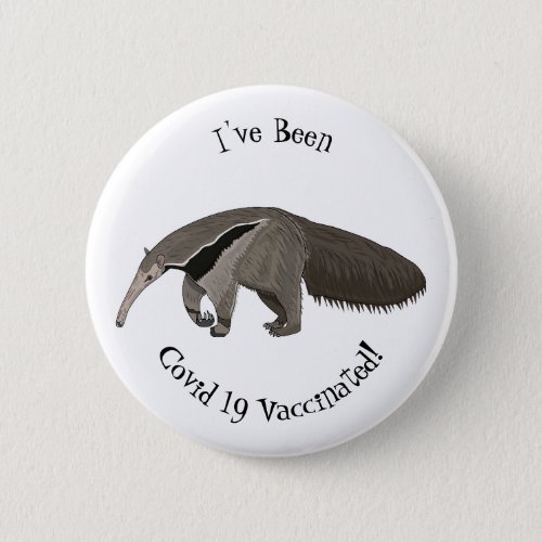 Anteater cartoon illustration button