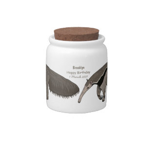 Anteater cartoon illustration candy jar