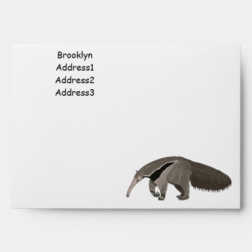 Anteater cartoon illustration envelope