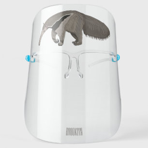 Anteater cartoon illustration face shield