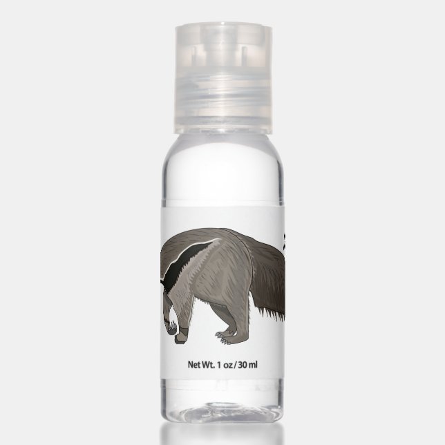 Anteater cartoon illustration  hand sanitizer (Front)