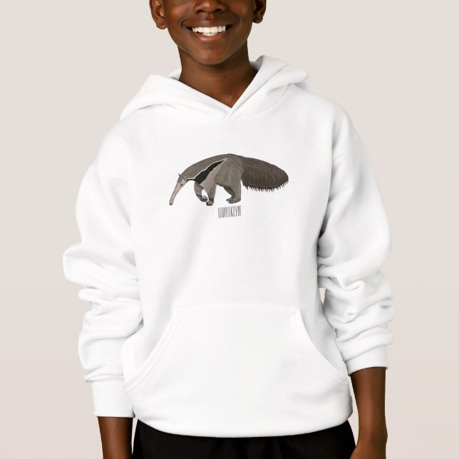 Anteater cartoon illustration  hoodie (Front)