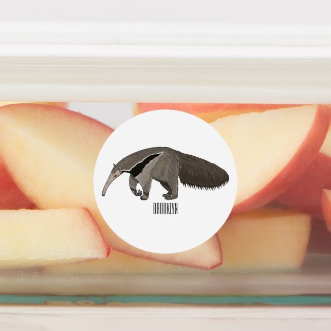 Anteater cartoon illustration  labels (Affixed)