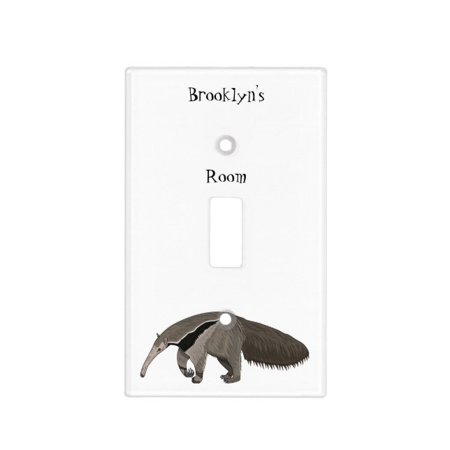 Anteater cartoon illustration light switch cover (Front)