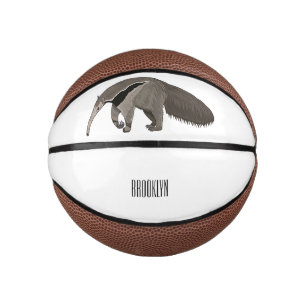 Anteater cartoon illustration  mini basketball