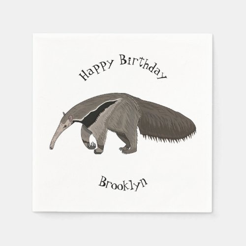 Anteater cartoon illustration napkins