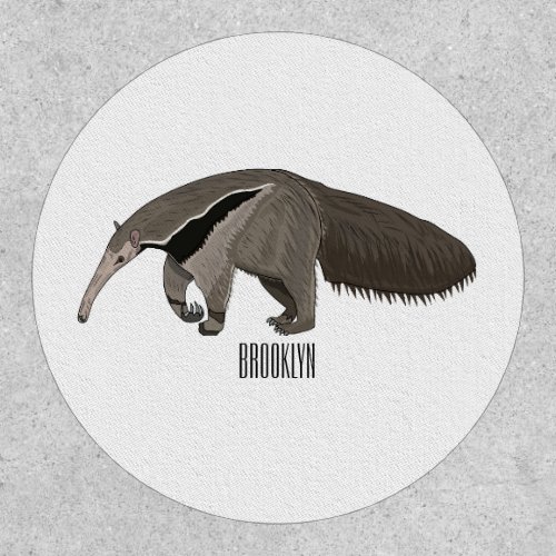 Anteater cartoon illustration  patch