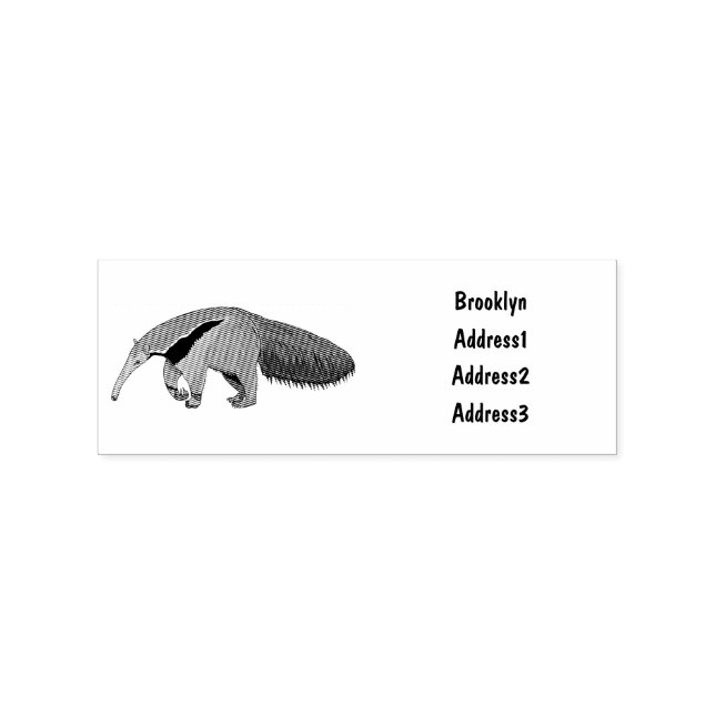 Anteater cartoon illustration rubber stamp (Imprint)