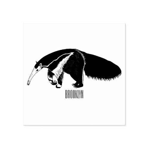 Anteater cartoon illustration rubber stamp